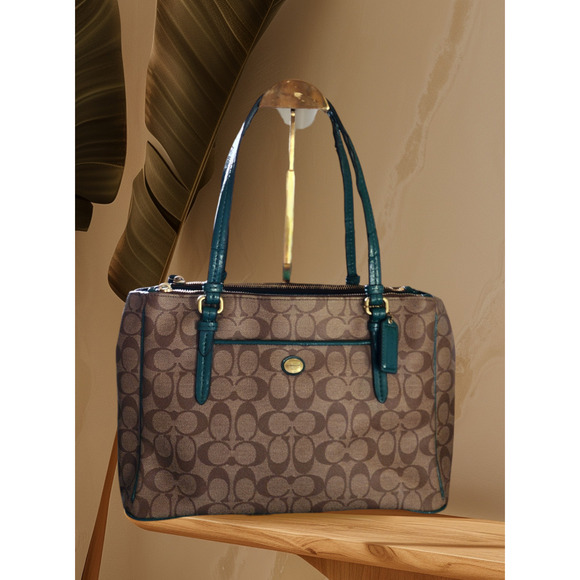 Peyton Signature Jordan double zip Carry-All (COACH F24603) - Picture 1 of 13